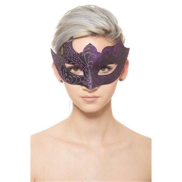 Supriseitsme Black  Purple Plastic Masquerade Mask with Glitter Design SU902997